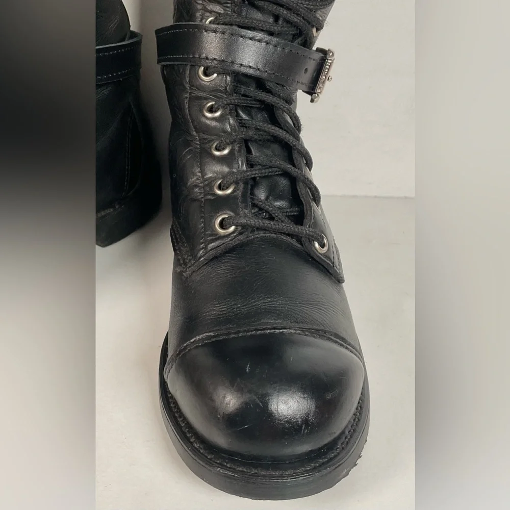 Vintage Harley Davidson Tall Lace Up Boots | USA Made | Men’s 8 | Women’s 9
